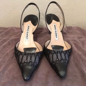 Manalo Blahnik Heel Strap Pump - Size 7.5